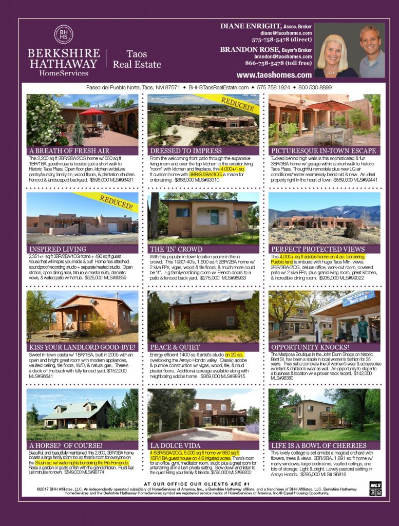 Enchanted Homes April May 2017 Taos Homes Real Estate Services